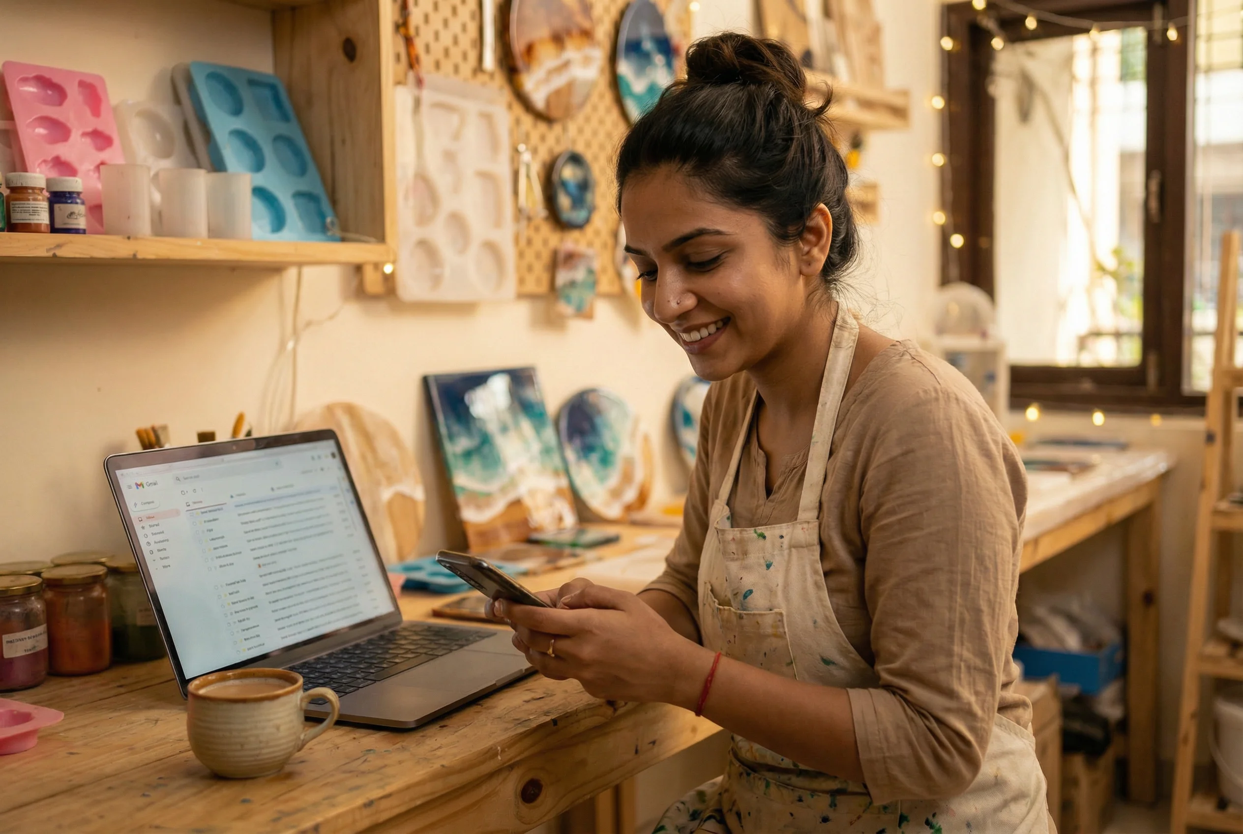 Ananya reviewing customer messages