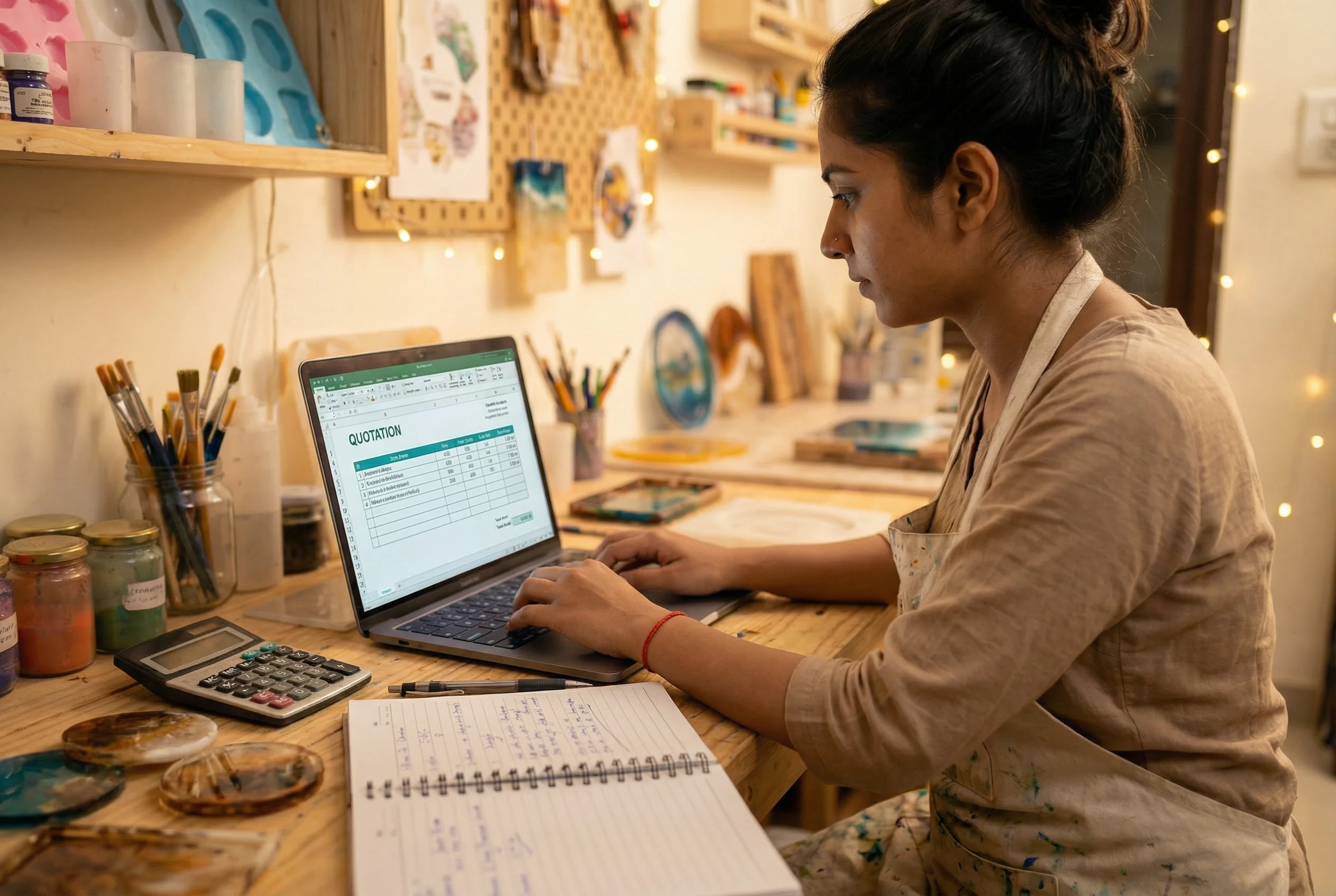 Ananya preparing a custom quotation