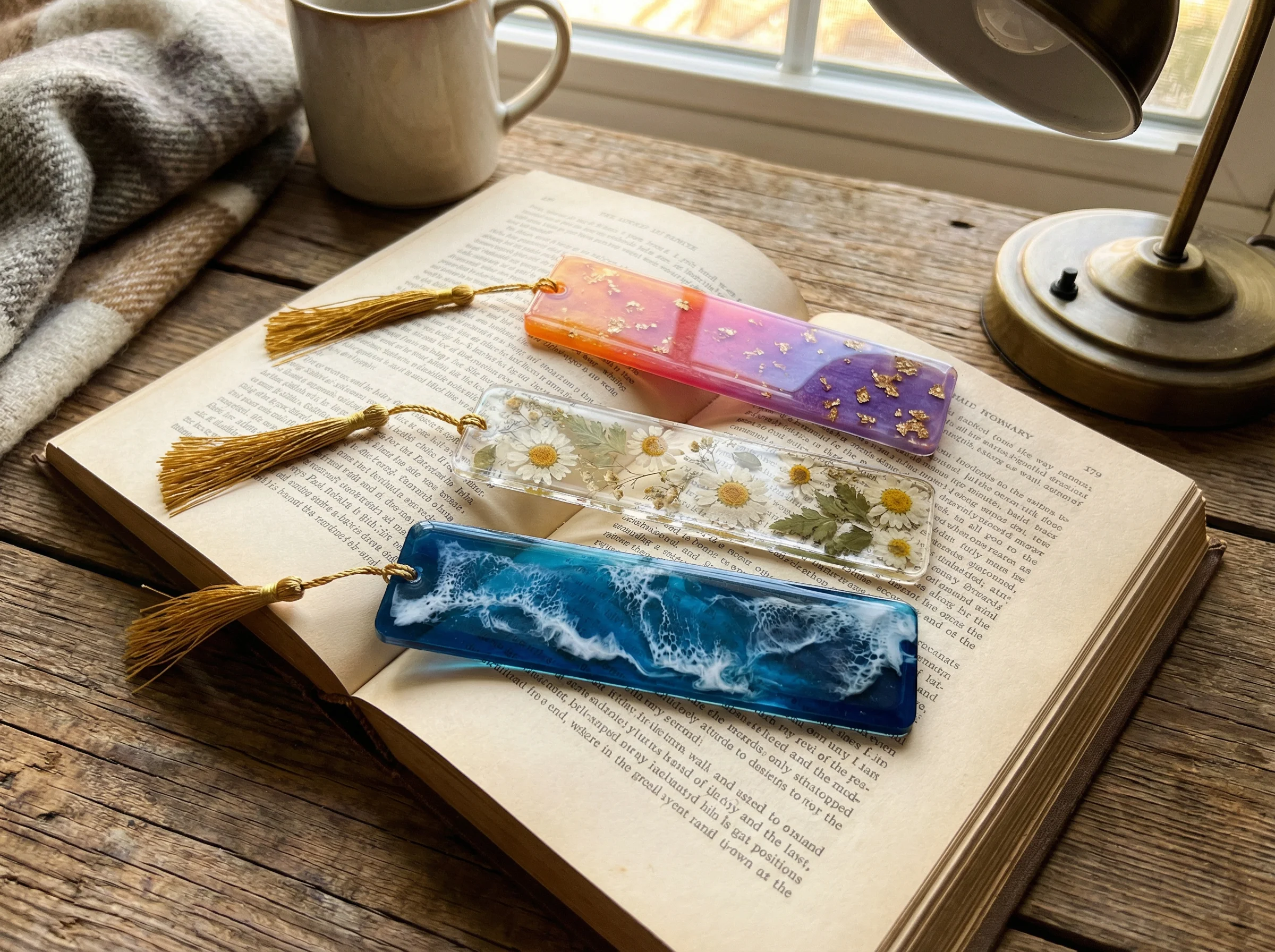 Colorful resin bookmarks